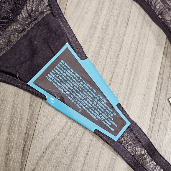 FINAL SALE! Wolf & Whistle Ariana Gray Everyday Lace Thong Size US 12 - Picture 4 of 5